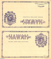 Hawaii 1889 Reply Paid Postcard 1/1c, Unused Postal Stationary - Hawaï