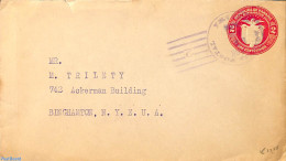 Panama 1930 Envelope 2c To Binghamton, Used Postal Stationary - Panama