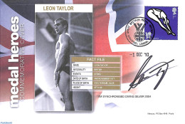 Great Britain 2010 Leon Taylor, Medal Winner, Special Cover, Postal History, Sport - Olympic Games - Swimming - Briefe U. Dokumente