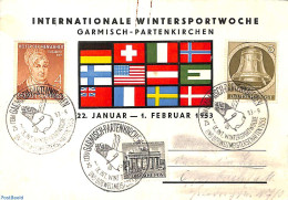 Germany, Federal Republic 1953 Card With Special Cancellation Bob Sleigh, Postal History, Sport - (Bob) Sleigh Sports - Storia Postale