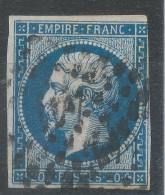 Lot N°83234   Variété/n°14A, Oblitéré PC 441 BORDEAUX(32), Indice 1, Grand Quatre - 1853-1860 Napoléon III