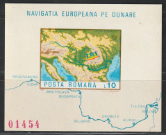 ROUMANIE - BLOC N°130a ** NON DENTELE (1977) Navigation Européenne Sur Le Danube - Hojas Bloque