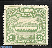 Solomon Islands 1907 5d, Perf. 11, Stamp Out Of Set, Unused (hinged), Transport - Ships And Boats - Bateaux