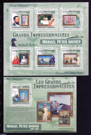 Comoros 2005 Michael Peter Ancher 2 S/s, Mint NH, Art - Modern Art (1850-present) - Paintings - Isole Comore (1975-...)