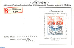Switzerland 1938 Registered Letter With Exposition S/s, Postal History - Briefe U. Dokumente