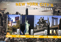 Palau 2016 New York City 4v M/s, Mint NH, Art - Bridges And Tunnels - Sculpture - Brücken