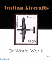 Tuvalu 2015 Italian Aircrafts Of World War II S/s, Mint NH, History - Transport - World War II - Aircraft & Aviation - WO2