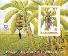 Sao Tome/Principe 1981 World Food Day S/s, Imperforated, Mint NH, Health - Nature - Food & Drink - Fruit - Trees & For.. - Levensmiddelen