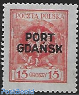 Poland 1925 Port Gdansk 1 V., Unused (hinged) - Nuovi