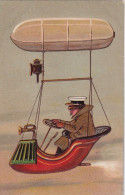 Surrealism Art Card  Dirigeable Taxi Gaufrée Dirigible - Luchtschepen