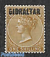 Gibraltar 1886 1sh, Stamp Out Of Set, Unused (hinged) - Gibraltar