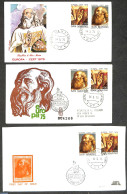 San Marino 1975 Europa, 3 Diff. FDC's, First Day Cover, History - Europa (cept) - Art - Paintings - Storia Postale