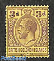 Solomon Islands 1914 3d, Stamp Out Of Set, Unused (hinged) - Isole Salomone (1978-...)