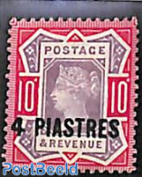 Great Britain 1893 Levant, 4 Piastres On 10d, Unused (hinged) - Autres & Non Classés