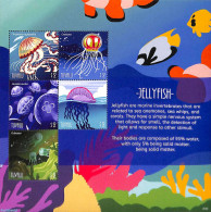 Tuvalu 2020 Jellyfish 5v M/s, Mint NH, Nature - Shells & Crustaceans - Marine Life