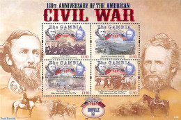 Gambia 2011 American Civil War 4v M/s, Mint NH, History - Militarism - Militaria