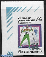 Russia 1992 Imperforated, Stamp Out Of Set, Mint NH, Sport - Various - Olympic Games - Skiing - Errors, Misprints, Pla.. - Sci