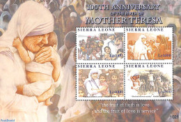 Sierra Leone 2010 Mother Theresa 4v M/s, Mint NH, History - Religion - Nobel Prize Winners - Religion - Premio Nobel