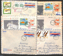 Poland 1985 Lot With 6 Used Airmail Covers, Used Postal Stationary - Cartas & Documentos