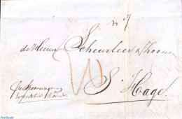 Netherlands 1845 Letter From Amsterdam To Den Haag By Railway, Postal History - ...-1852 Préphilatélie