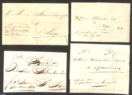 Netherlands 1850 Lot With 4 Letters Sent By Railway To 's-Gravenhage, Postal History - ...-1852 Vorläufer