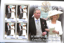 Grenada 2005 Wedding Of Prince Charles With Camilla Parker Bowles M/s, Mint NH, History - Kings & Queens (Royalty) - Royalties, Royals