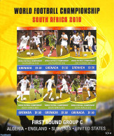 Grenada Grenadines 2010 WC Football 6v M/s, Imperforated, Group G, Mint NH, Sport - Football - Grenada (1974-...)
