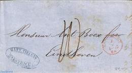 Netherlands 1866 Folding Letter From MAASTRICHT To Eindhoven, Postal History - Lettres & Documents