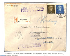 Netherlands 1951 Registered Returned Letter, See Description At Photo, Postal History - Storia Postale