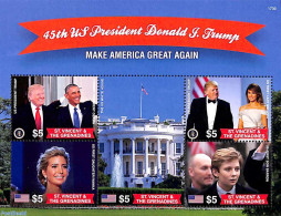 Saint Vincent 2017 President Donald Trump 5v M/s, Mint NH, History - American Presidents - St.Vincent (1979-...)