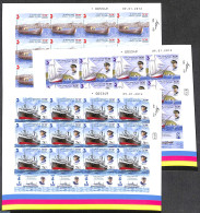 Israel 2012 The Renaissance Of Jewish Seamanship 3 M/s, Imperforated, Mint NH, Transport - Ships And Boats - Nuovi (con Tab)