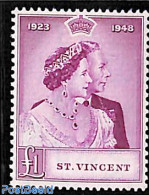 Saint Vincent 1948 Stamp Out Of Set, Unused (hinged), History - Kings & Queens (Royalty) - Case Reali