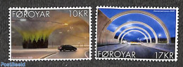 Faroe Islands 2021 Esturoy Tunnel 2v, Mint NH, Transport - Automobiles - Art - Bridges And Tunnels - Auto's