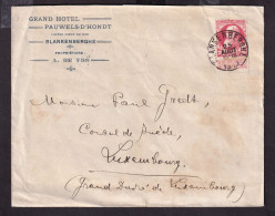 214/41 - Enveloppe TP 74 Grosse Barbe BLANKENBERGHE 1910 - TARIF PREFERENTIEL Luxembourg - Peu Commun - 1905 Barba Grossa