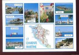 CPM CHARENTE MARITIME Multi Vues + Carte Du Département Extrait De La Carte Michelin N° 989 - Other & Unclassified