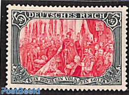 Germany, Empire 1902 5M, Without WM, 26:17 Dental Holes, Stamp Out Of S, Unused (hinged) - Ungebraucht