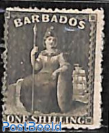 Barbados 1860 1sh, Without WM, Stamp Out Of Set, Unused (hinged) - Barbados (1966-...)