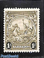 Barbados 1938 1sh, Perf. 13.5:13, Stamp Out Of Set, Unused (hinged) - Barbados (1966-...)