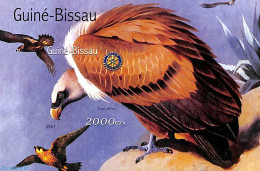 Guinea Bissau 2001 Vulture, Rotary S/s, Imperforated, Mint NH, Nature - Various - Birds - Birds Of Prey - Rotary - Rotary, Lions Club