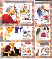 Guinea Bissau 2005 Rotary 6 S/s, Mint NH, Nature - Religion - Sport - Transport - Various - Orchids - Pope - Chess - C.. - Papas