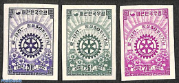 Korea, South 1955 50 Years Rotary 3v, Imperforated, Unused (hinged), Various - Rotary - Rotary, Club Leones
