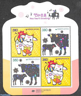 Korea, South 2020 Year Of The Ox S/s, Mint NH, Various - Holograms - New Year - Hologrammen