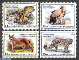 Tajikistan 2020 Animals 4v, Mint NH, Nature - Animals (others & Mixed) - Birds - Birds Of Prey - Cat Family - Tadzjikistan
