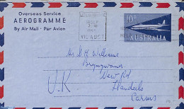 Australia 1964 Aerogramme 10d To UK, Used Postal Stationary, Transport - Aircraft & Aviation - Storia Postale