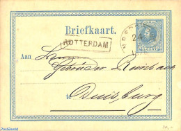 Netherlands 1876 Postcard 5c, N.R. SPOORWEG, Used Postal Stationary - Covers & Documents