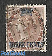 Malaysia 1867 Straits Settlements, THREE CENTS On 1A, Used, Used Stamps - Altri & Non Classificati