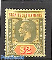 Malaysia 1922 Straits Settlements, $2, Stamp Out Of Set, Unused (hinged) - Other & Unclassified