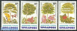 Singapore 1976 Trees 4v, Unused (hinged), Nature - Flowers & Plants - Trees & Forests - Rotary Club