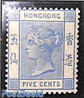 Hong Kong 1882 5c Blue, Stamp Out Of Set, Unused (hinged) - Nuevos