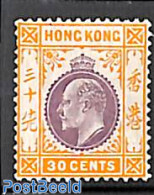 Hong Kong 1907 30c, Stamp Out Of Set, Unused (hinged) - Nuovi